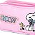 Estojo Duplo Snoopy Rosa com Patch Bordado e Logo Metalizado - Luxcel - Imagem 4
