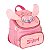 Lancheira Escolar Juvenil Média Pelúcia e Orelhas 3D Stitch & Angel com Bolso Rosa - Luxcel - Imagem 4