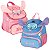 Lancheira Escolar Juvenil Média Pelúcia e Orelhas 3D Stitch & Angel com Bolso Rosa - Luxcel - Imagem 8