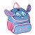 Lancheira Escolar Juvenil Média Pelúcia e Orelhas 3D Stitch com Bolso Azul - Luxcel - Imagem 3