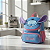 Lancheira Escolar Juvenil Média Pelúcia e Orelhas 3D Stitch com Bolso Azul - Luxcel - Imagem 1