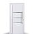 PORTA LAMBRIL DUPLO ALUMÍNIO BRANCO C/ PUXADOR C/ FRISOS C/ VISOR - LINHA PREMIUM - Imagem 2