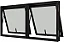 JANELA MAXIM-AR 2 SEÇÕES ALUMÍNIO PRETO S/ GRADE - LINHA PREMIUM - Imagem 1