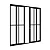 PORTA DE CORRER 4 FOLHAS (2 FIXAS E 2 MÓVEIS) ALUMÍNIO PRETO VIDRO LISO C/ FECHADURA BICO DE PAPAGAIO - LINHA 25 PREMIUM - Imagem 2