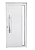 PORTA LAMBRIL PIVOTANTE ALUMÍNIO BRANCO C/ PUXADOR E VISOR - Imagem 1