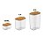 Kit 3 Potes Herméticos com Tampa de Bambu Mantimento Keep - Imagem 2