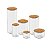 Kit 6 Potes Herméticos Quadrado com Tampa de Bambu e Etiquetas Mantimentos Keep Ou - Imagem 2
