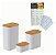 Kit 3 Potes Retangular Branco Herméticos c/ Etiquetas Adesivas Organizador de Mantimentos Keep Ou - Imagem 1