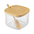 Kit 5 Pçs Bambu Porta Queijo Açucar Pão Boleira Manteiga Ou - Imagem 2