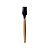 Pincel De Silicone Preto Com Cabo De Madeira Untar Oikos - Imagem 1
