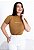 T-SHIRT GOLA ALTA - VIRTUOSA - ALTO RELEVO - COR MADEIRA - Imagem 1