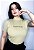 T-SHIRT GOLA ALTA  - ESCOLHIDA - ALTO RELEVO - COR BAMBU - Imagem 6