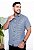 CAMISA SLIM  - ESTAMPADA - MANGA CURTA - COR AZUL MARINHO - Imagem 1