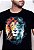 T-SHIRT MASCULINA -  LEÃO COLORIDO - COR PRETO - Imagem 4