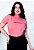 T-SHIRT GOLA ALTA - ABENÇOADA - ALTO RELEVO - COR ROSA BATOM - Imagem 1