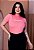 T-SHIRT GOLA ALTA - GRATIDÃO ALTO RELEVO PUFF - COR ROSA BATOM - Imagem 1