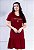 VESTIDO BABADO ALGODÃO - ABENÇOADA POR DEUS - COR BORDO - Imagem 1