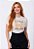 T-SHIRT FEMININA - ELE RESTAURA MINHA ALMA - COR MARFIM - Imagem 2