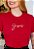 T-SHIRT FEMININA - JESUS MINIMALISTA PATCH- COR VERMELHO - Imagem 2
