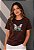 T-SHIRT FEMININA - TRANSFORMADA - COR MARROM - Imagem 1