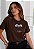 T-SHIRT FEMININA - FLORES ESCOLHIDA POR DEUS - COR MARROM - Imagem 5