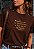 T-SHIRT FEMININA - AQUELE QUE TE PROMETEU - COR MARROM - Imagem 1