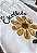 T-SHIRT FEMININA - FLOR DOURADA ESCOLHIDA - COR MARFIM - Imagem 4