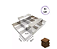 Aro cortador de brownie 12 cav 6X6 em Inox - Imagem 1