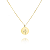 Pingente Plaquinha com Desenho de Flor - Banhado a Ouro 18k - Imagem 2