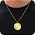 Pingente Unissex Plaquinha Redonda Pai Nosso 3cm - Banhado a Ouro 18k - Imagem 1