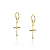 Brinco Argolinha de Click com Pingente de Cruz Lisa - Banhado a Ouro 18k - Imagem 2