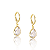 Brinco Argolinha de Click com Pingente de Pedra Cristal - Banhado a Ouro 18k - Imagem 2