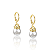 Brinco Argolinha de Click com Pingente de Pérola e Detalhes e Zircônias - Banhado a Ouro 18k - Imagem 2