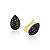 Brinco de Click Gota Cravejado com Zircônia Ônix - Banhado a Ouro 18k - Imagem 2
