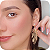 Brinco Maxi Folha G com 1 Pedra de Zircônia - Banhado a Ouro 18k - Imagem 1