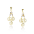 Brinco M com 3 Flores e Pérolas - Banhado a Ouro 18k - Imagem 2