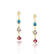 Brinco M com 3 Pedras - Azul, Cristal e Rosa - Banhado a Ouro 18k - Imagem 2
