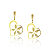 Brinco M de Coração Vazado com Flor - Banhado a Ouro 18k - Imagem 2
