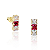 Brinco Multicolor P de Zircônias - Banhado a Ouro 18k - Imagem 2