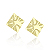 Brinco Orgânico Quadrado - Banhado a Ouro 18k - Imagem 2