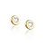 Brinco P de Botão Vazado com Coração Cravejado em Microzircônias - Banhado a Ouro 18k - Imagem 2