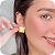 Brinco Quadrado com Relevo - Banhado a Ouro 18k - Imagem 1
