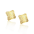 Brinco Quadrado com Relevo - Banhado a Ouro 18k - Imagem 2
