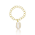 Pulseira de Elos Grandes com Pingente Perolado - Banhada a Ouro 18k - Imagem 3