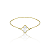 Pulseira de Trevo Ajustável com Pedra Cristal - Banhada a Ouro 18k - Imagem 3
