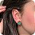 Brinco com Cristal de Turmalina Verde Cravejado de Microzircônias Coloridas - Banhado a Ouro 18k - Imagem 1
