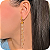Brinco Franja com Strass Cristal - Banhado a Ouro 18k - Imagem 1