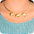 Choker Malha 4mm com Trio de Círculos - Banhada a Ouro 18k - Imagem 1