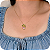 Pingente Filha Menina com Pedra de Zircônia Rosa - Banhada a Ouro 18k - Imagem 1