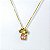 Pingente Filha Menina com Pedra de Zircônia Rosa - Banhada a Ouro 18k - Imagem 2
